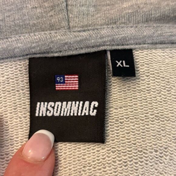 Insomniac LA Streetwear. Full Zip Gray Hoodie. Size XL. NWT - Picture 3 of 10